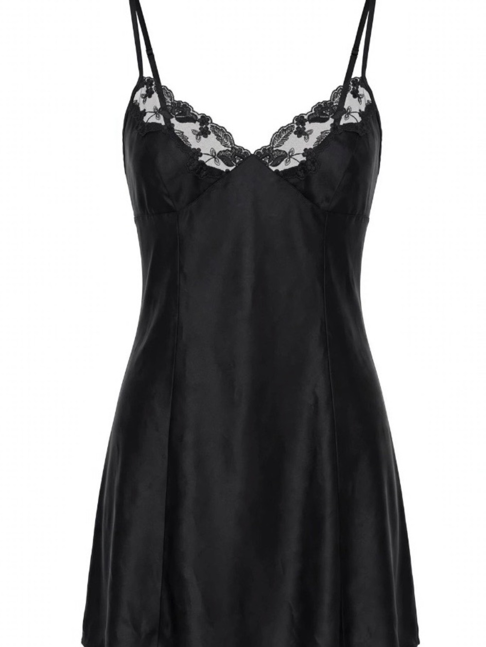 Vintage Y2K Victoria's Secret Black Satin
Slip Chemise Lace Trim Tie Back -SizeS